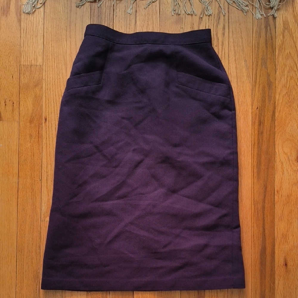 Vintage St. Michael Purple Women's Wool Skirt